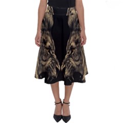 Animalsangry Male Lions Conflict Perfect Length Midi Skirt by Jancukart