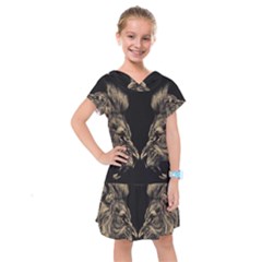 Animalsangry Male Lions Conflict Kids  Drop Waist Dress