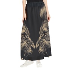 Animalsangry Male Lions Conflict Maxi Chiffon Skirt