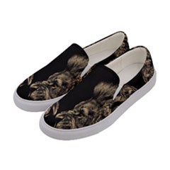 Animalsangry Male Lions Conflict Women s Canvas Slip Ons