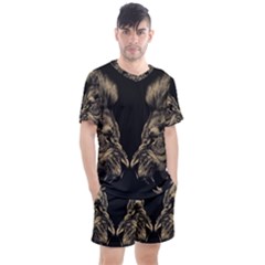 Animalsangry Male Lions Conflict Men s Mesh Tee And Shorts Set