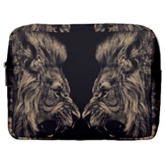 Animalsangry Male Lions Conflict Make Up Pouch (large) by Jancukart