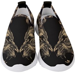 Animalsangry Male Lions Conflict Kids  Slip On Sneakers by Jancukart