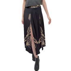 Animalsangry Male Lions Conflict Velour Split Maxi Skirt by Jancukart