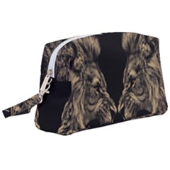 Animalsangry Male Lions Conflict Wristlet Pouch Bag (large) by Jancukart