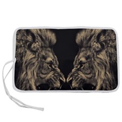 Animalsangry Male Lions Conflict Pen Storage Case (m) by Jancukart