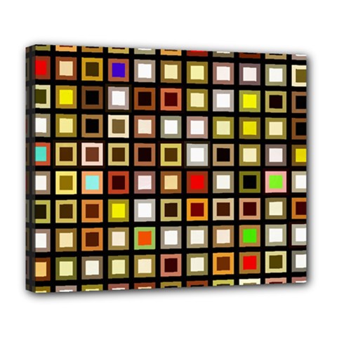 Squares-colorful-texture-modern-art Deluxe Canvas 24  X 20  (stretched) by Jancukart