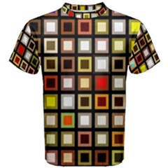 Squares-colorful-texture-modern-art Men s Cotton Tee