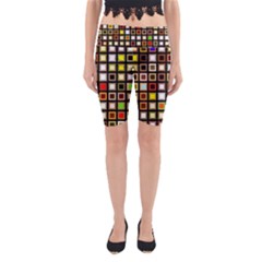 Squares-colorful-texture-modern-art Yoga Cropped Leggings