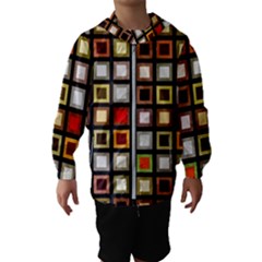 Squares-colorful-texture-modern-art Kids  Hooded Windbreaker