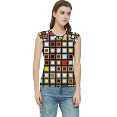 Squares-colorful-texture-modern-art Women s Raglan Cap Sleeve Tee