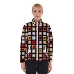 Squares-colorful-texture-modern-art Women s Bomber Jacket