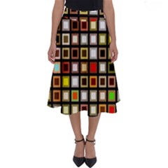 Squares-colorful-texture-modern-art Perfect Length Midi Skirt