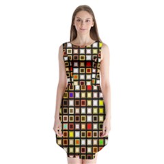 Squares-colorful-texture-modern-art Sleeveless Chiffon Dress  