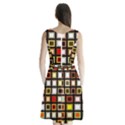 Squares-colorful-texture-modern-art Sleeveless Waist Tie Chiffon Dress View2