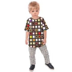 Squares-colorful-texture-modern-art Kids  Raglan Tee