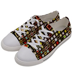 Squares-colorful-texture-modern-art Women s Low Top Canvas Sneakers