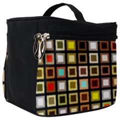 Squares-colorful-texture-modern-art Make Up Travel Bag (big) by Jancukart