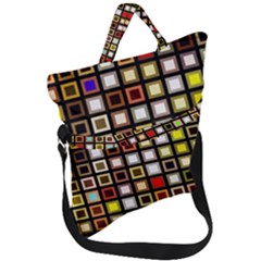 Squares-colorful-texture-modern-art Fold Over Handle Tote Bag