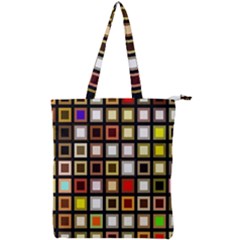 Squares-colorful-texture-modern-art Double Zip Up Tote Bag