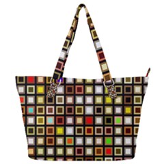 Squares-colorful-texture-modern-art Full Print Shoulder Bag