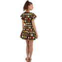 Squares-colorful-texture-modern-art Flutter Sleeve Wrap Dress View2