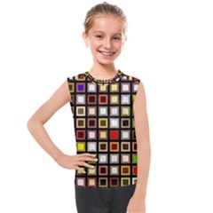 Squares-colorful-texture-modern-art Kids  Mesh Tank Top