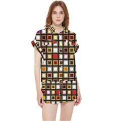 Squares-colorful-texture-modern-art Chiffon Lounge Set