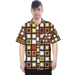 Squares-colorful-texture-modern-art Men s Hawaii Shirt