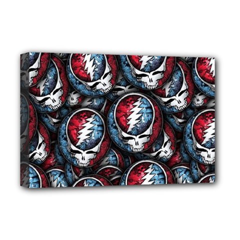 Grateful Dead Pattern Deluxe Canvas 18  X 12  (stretched) by Jancukart