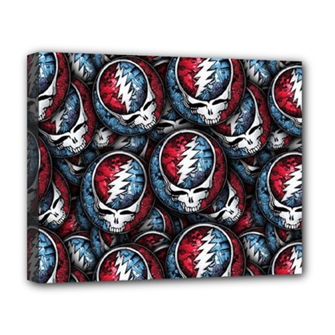 Grateful Dead Pattern Deluxe Canvas 20  X 16  (stretched)