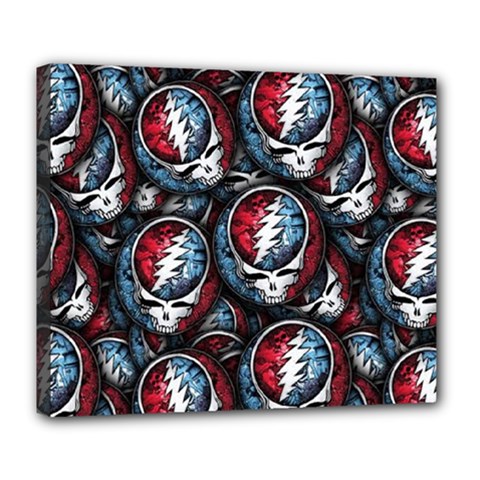 Grateful Dead Pattern Deluxe Canvas 24  X 20  (stretched) by Jancukart