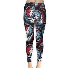 Grateful Dead Pattern Leggings  by Jancukart