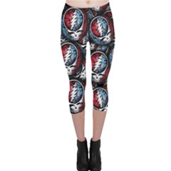 Grateful Dead Pattern Capri Leggings 