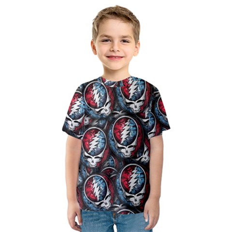 Grateful Dead Pattern Kids  Sport Mesh Tee by Jancukart