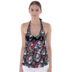 Grateful Dead Pattern Babydoll Tankini Top