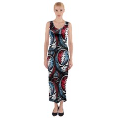 Grateful Dead Pattern Fitted Maxi Dress