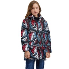 Grateful Dead Pattern Kid s Hooded Longline Puffer Jacket