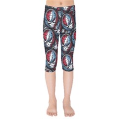 Grateful Dead Pattern Kids  Capri Leggings 