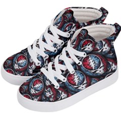 Grateful Dead Pattern Kids  Hi-top Skate Sneakers