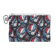 Grateful Dead Pattern Canvas Cosmetic Bag (large)