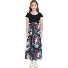 Grateful Dead Pattern Kids  Flared Maxi Skirt by Jancukart