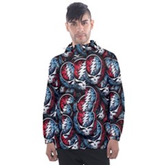 Grateful Dead Pattern Men s Front Pocket Pullover Windbreaker by Jancukart