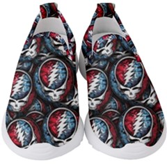 Grateful Dead Pattern Kids  Slip On Sneakers