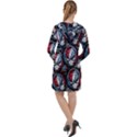 Grateful Dead Pattern Long Sleeve Hoodie Dress View2