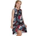 Grateful Dead Pattern Kids  Frill Swing Dress View3