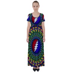 Grateful Dead High Waist Short Sleeve Maxi Dress by Jancukart