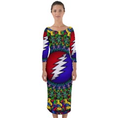 Grateful Dead Quarter Sleeve Midi Bodycon Dress