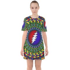 Grateful Dead Sixties Short Sleeve Mini Dress by Jancukart