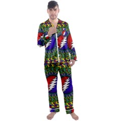 Grateful Dead Men s Long Sleeve Satin Pajamas Set